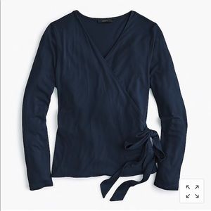NWT! J Crew GREEN Wrap and Tie Top,  XS